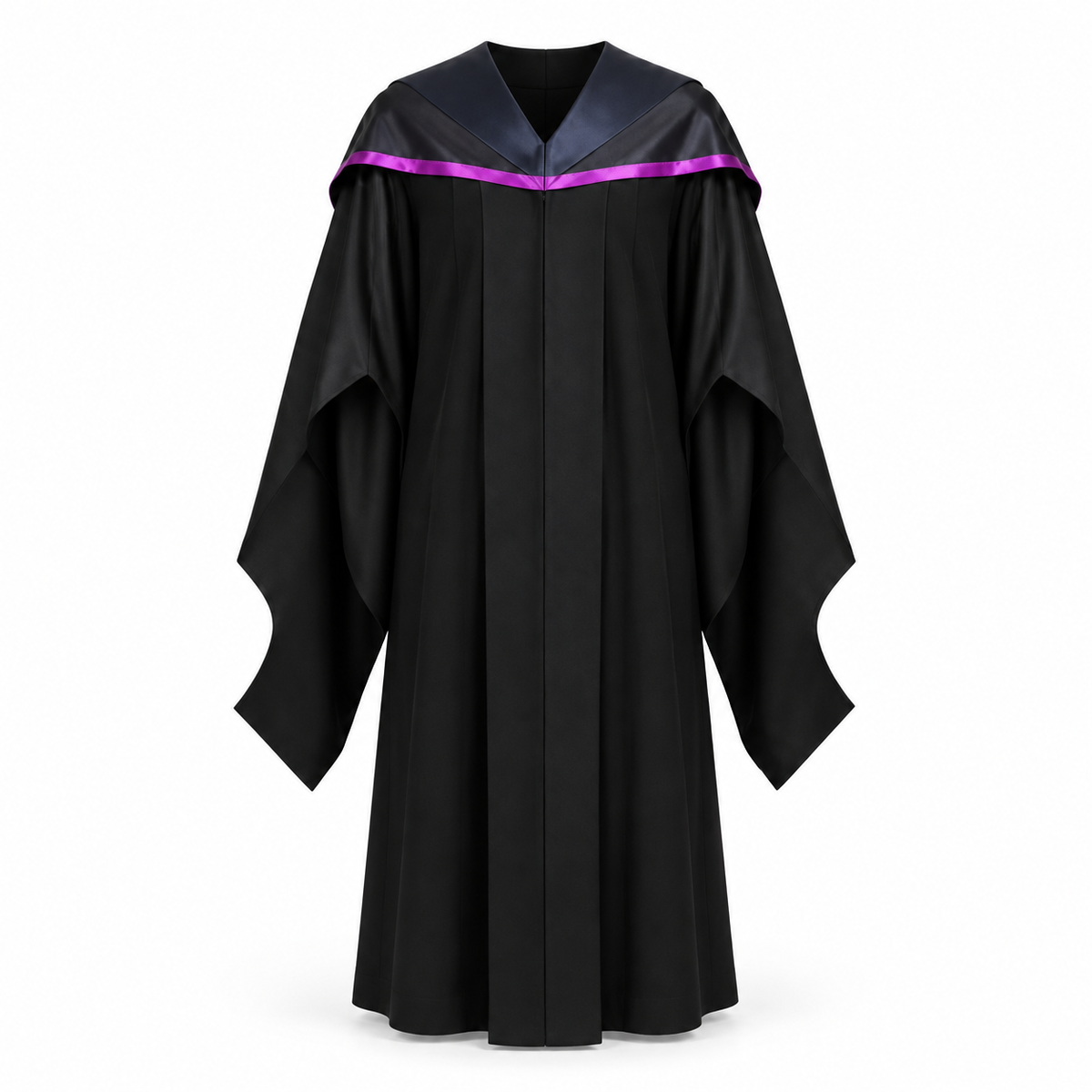 Black Graduation Gown, Purple Trim